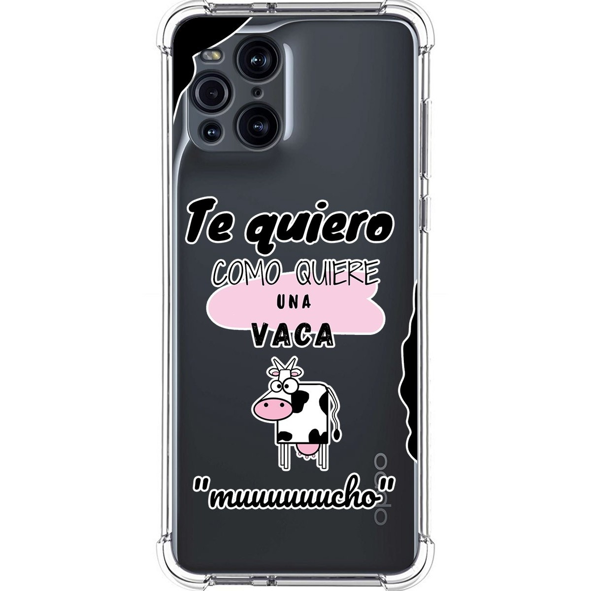 Funda Silicona Antigolpes para Oppo Find X3 Pro 5G diseño Vaca Dibujos