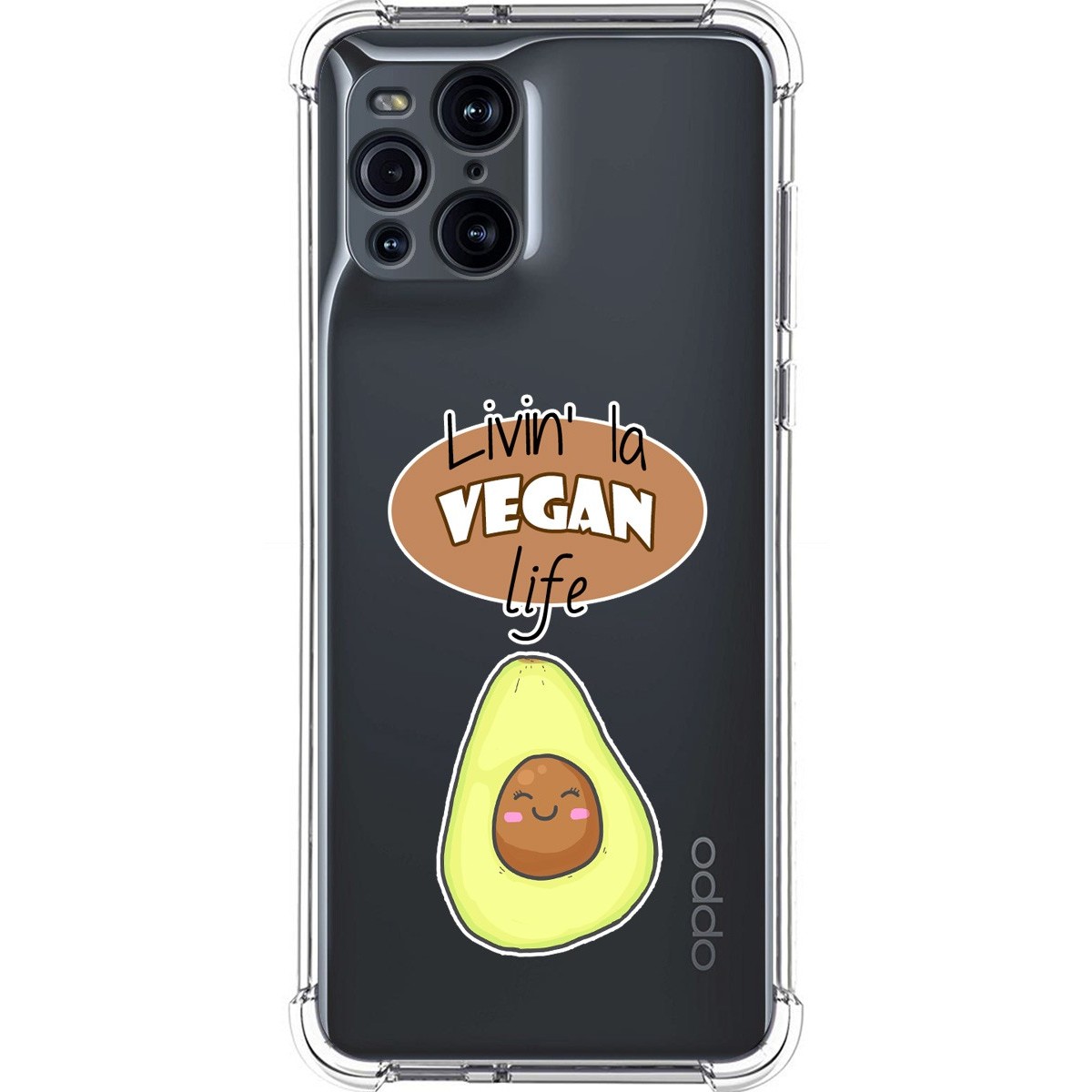 Funda Silicona Antigolpes para Oppo Find X3 Pro 5G diseño Vegan Life Dibujos