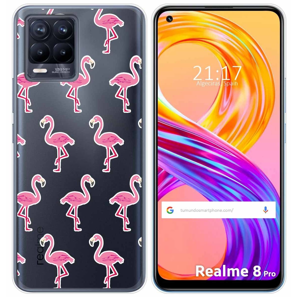 Funda Gel Transparente para Realme 8 4G / 8 Pro diseño Flamenco Dibujos