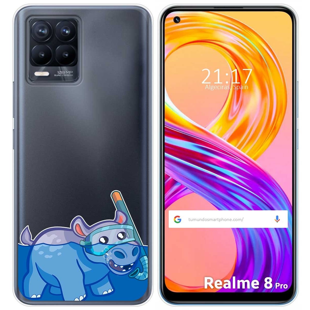 Funda Gel Transparente para Realme 8 4G / 8 Pro diseño Hipo Dibujos