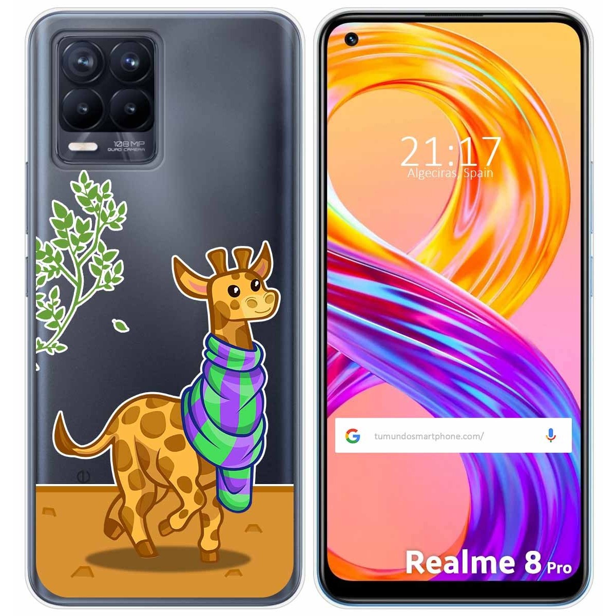 Funda Gel Transparente para Realme 8 4G / 8 Pro diseño Jirafa Dibujos