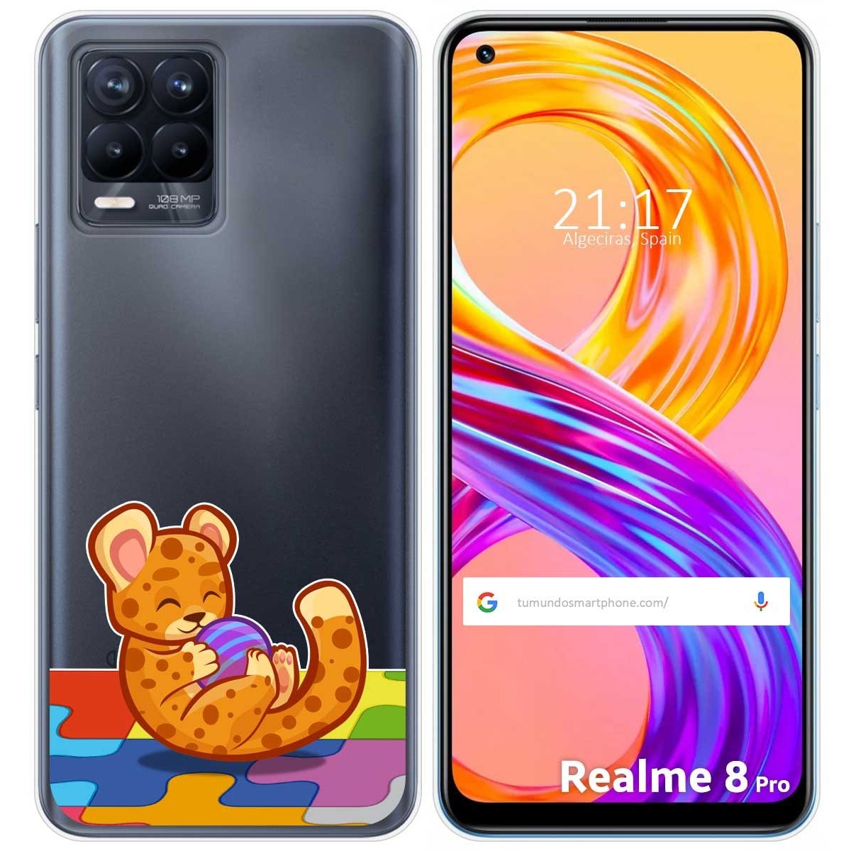 Funda Gel Transparente para Realme 8 4G / 8 Pro diseño Leopardo Dibujos