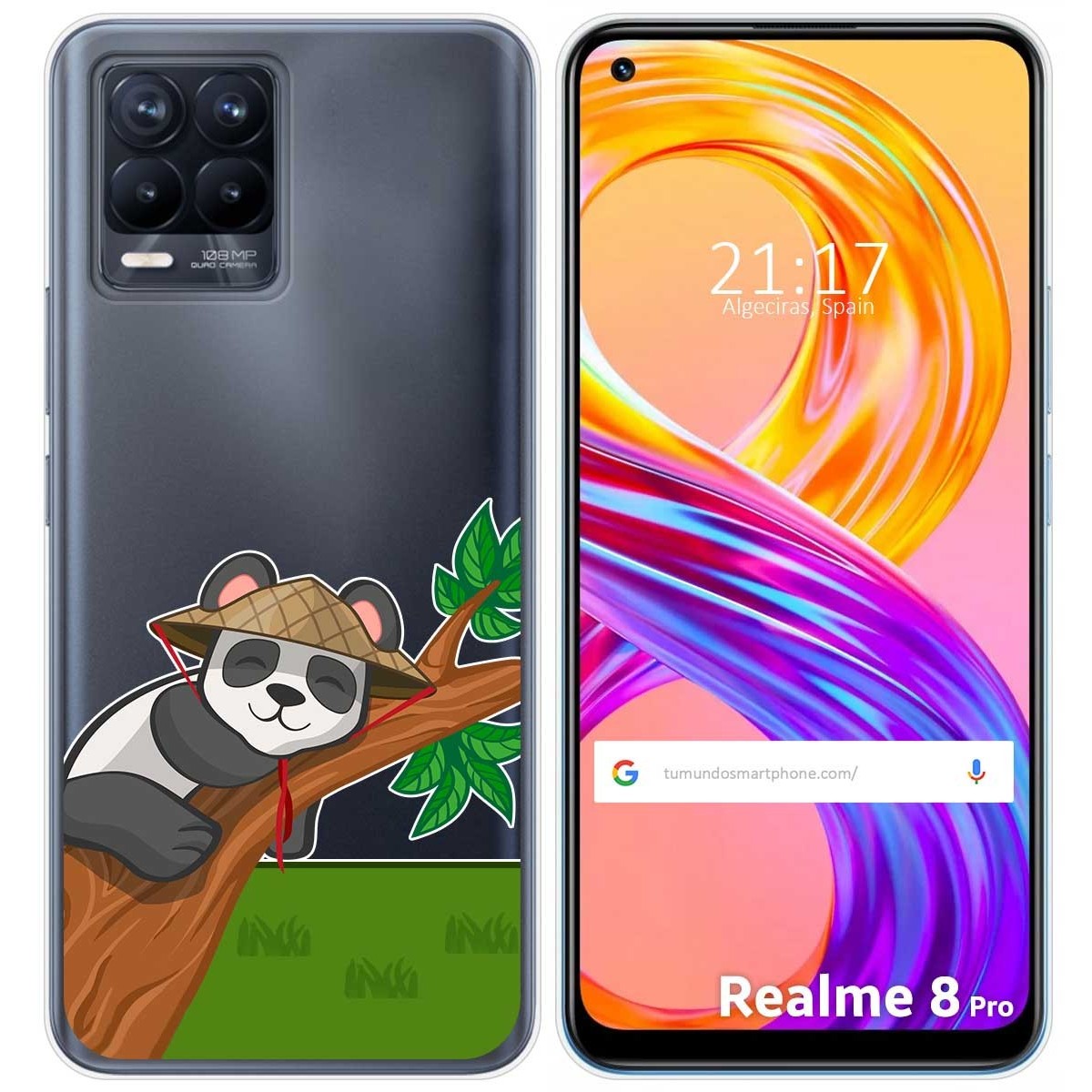 Funda Gel Transparente para Realme 8 4G / 8 Pro diseño Panda Dibujos