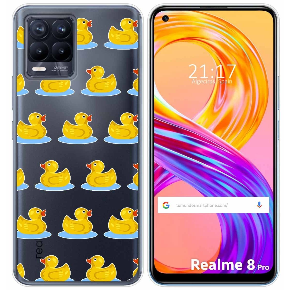 Funda Gel Transparente para Realme 8 4G / 8 Pro diseño Pato Dibujos