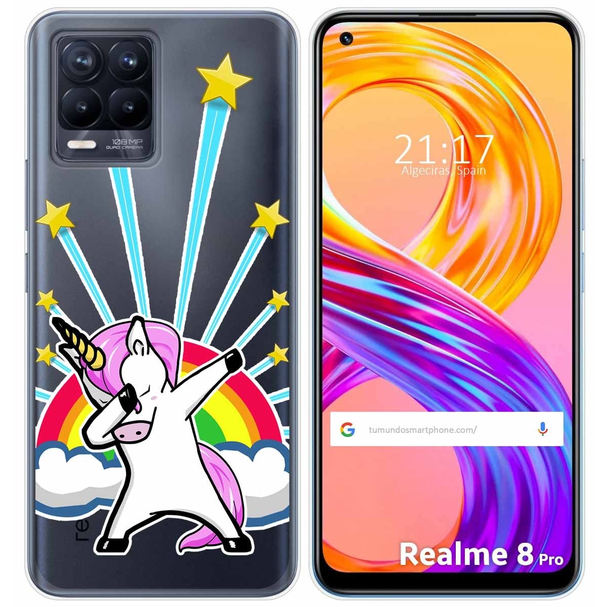 Funda Gel Transparente para Realme 8 4G / 8 Pro diseño Unicornio Dibujos