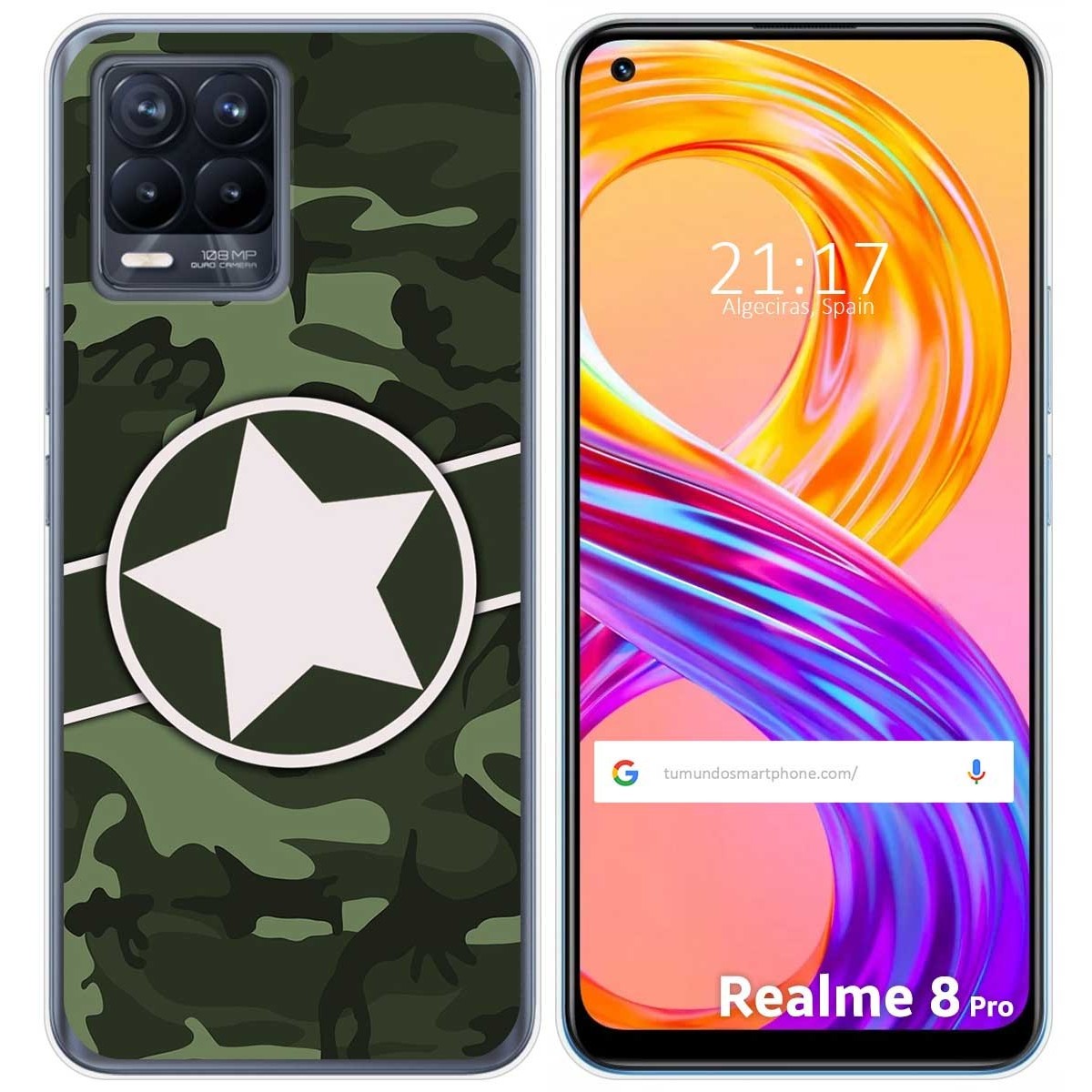 Funda Gel Tpu para Realme 8 4G / 8 Pro diseño Camuflaje 01 Dibujos