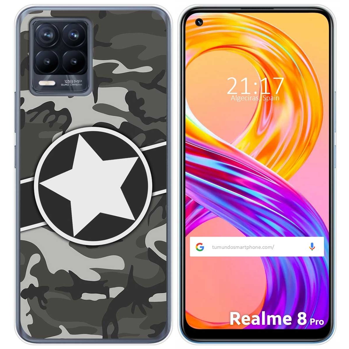 Funda Gel Tpu para Realme 8 4G / 8 Pro diseño Camuflaje 02 Dibujos
