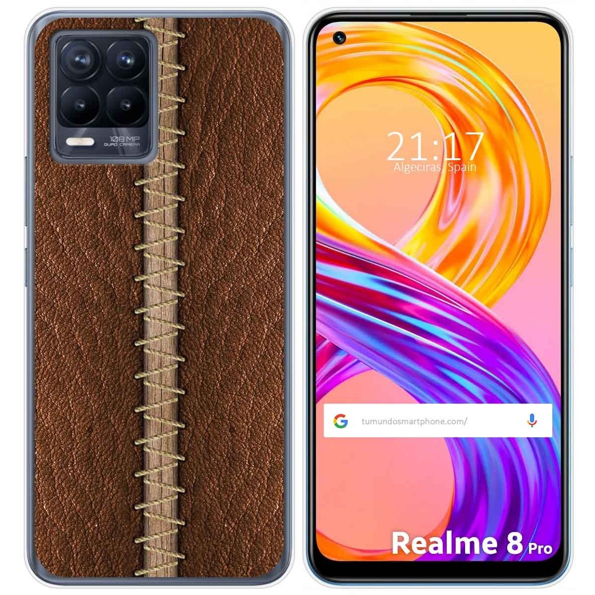 Funda Gel Tpu para Realme 8 4G / 8 Pro diseño Cuero 01 Dibujos