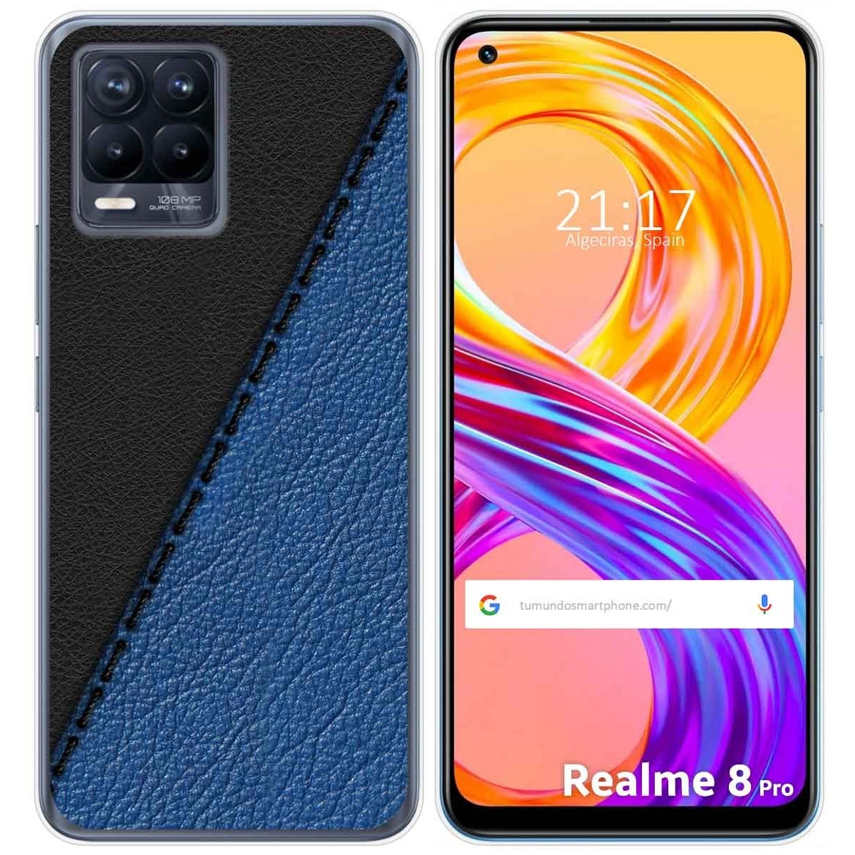 Funda Gel Tpu para Realme 8 4G / 8 Pro diseño Cuero 02 Dibujos