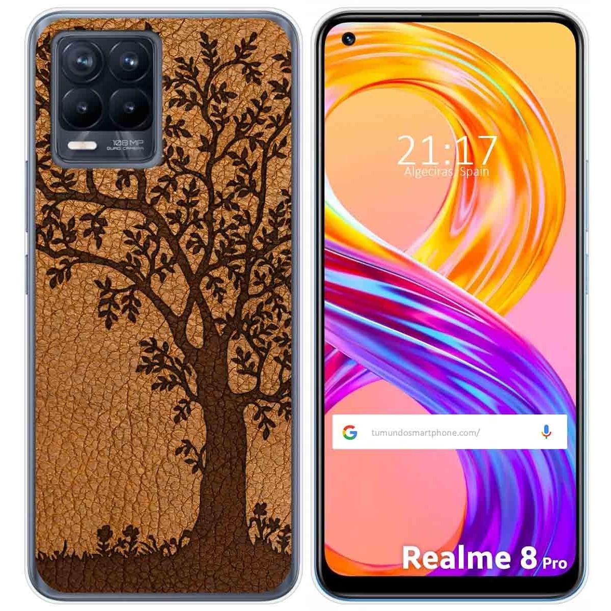 Funda Gel Tpu para Realme 8 4G / 8 Pro diseño Cuero 03 Dibujos