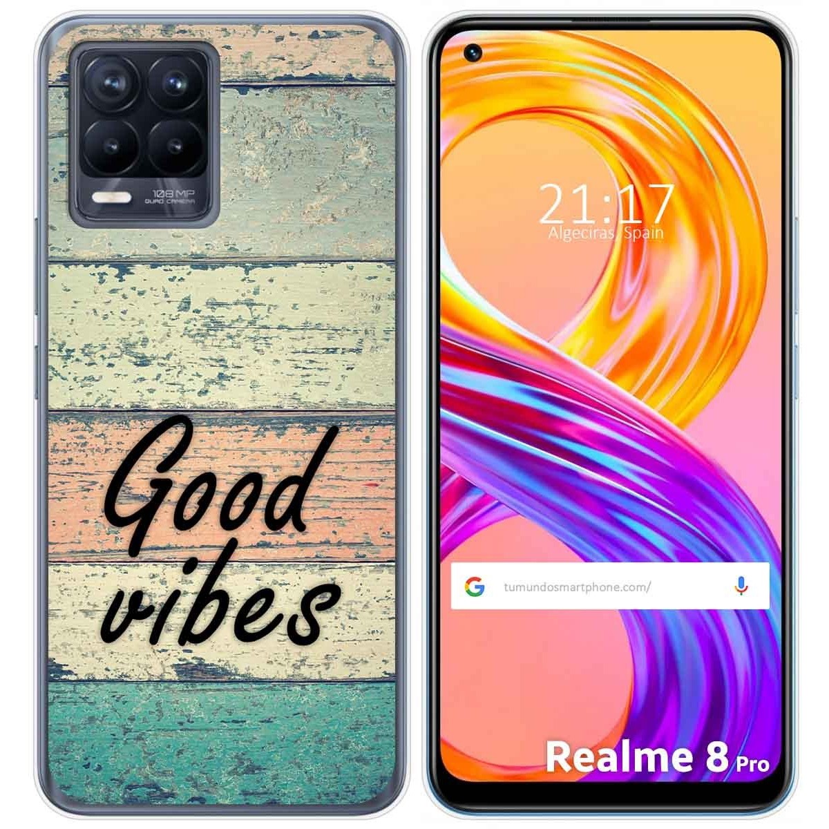 Funda Gel Tpu para Realme 8 4G / 8 Pro diseño Madera 01 Dibujos