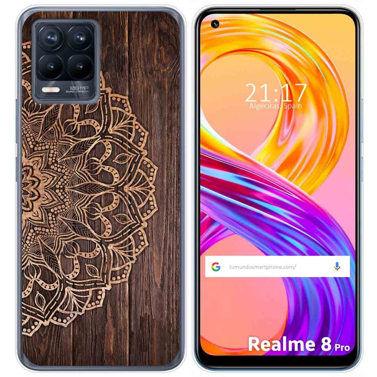 Funda Gel Tpu para Realme 8 4G / 8 Pro diseño Madera 06 Dibujos