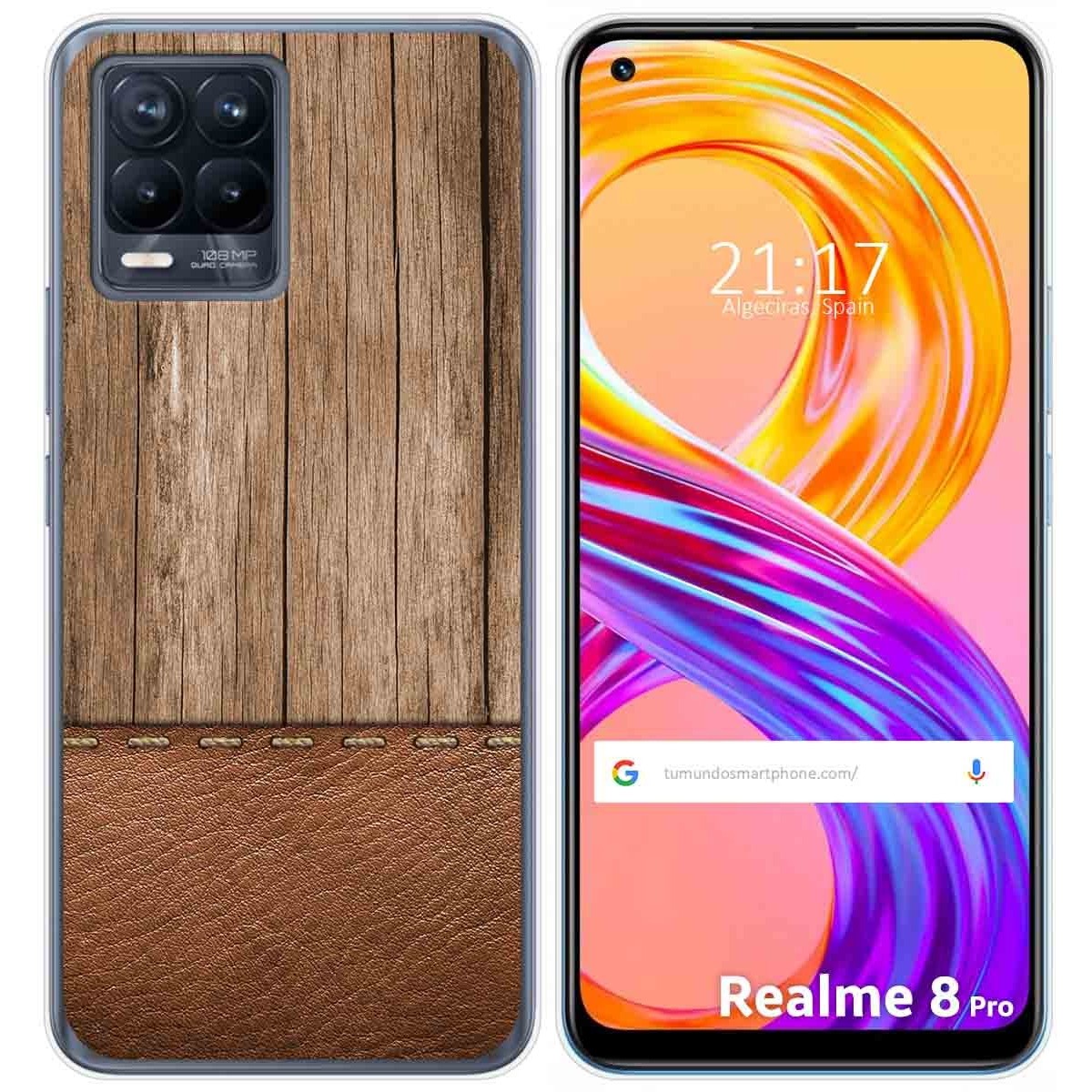 Funda Gel Tpu para Realme 8 4G / 8 Pro diseño Madera 09 Dibujos