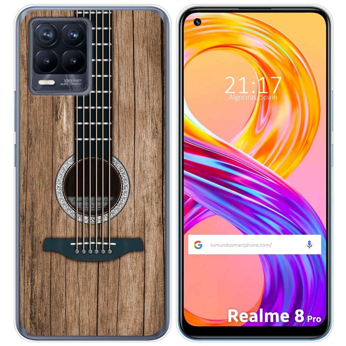 Funda Gel Tpu para Realme 8 4G / 8 Pro diseño Madera 11 Dibujos