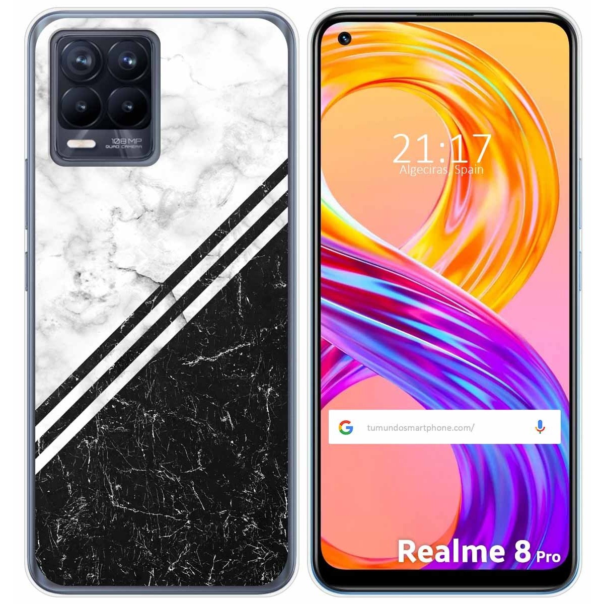 Funda Gel Tpu para Realme 8 4G / 8 Pro diseño Mármol 01 Dibujos