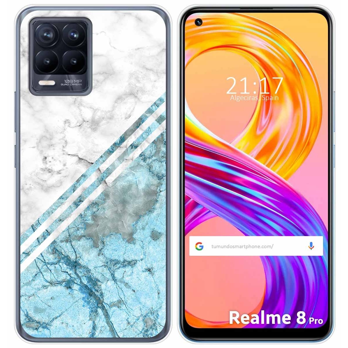 Funda Gel Tpu para Realme 8 4G / 8 Pro diseño Mármol 02 Dibujos