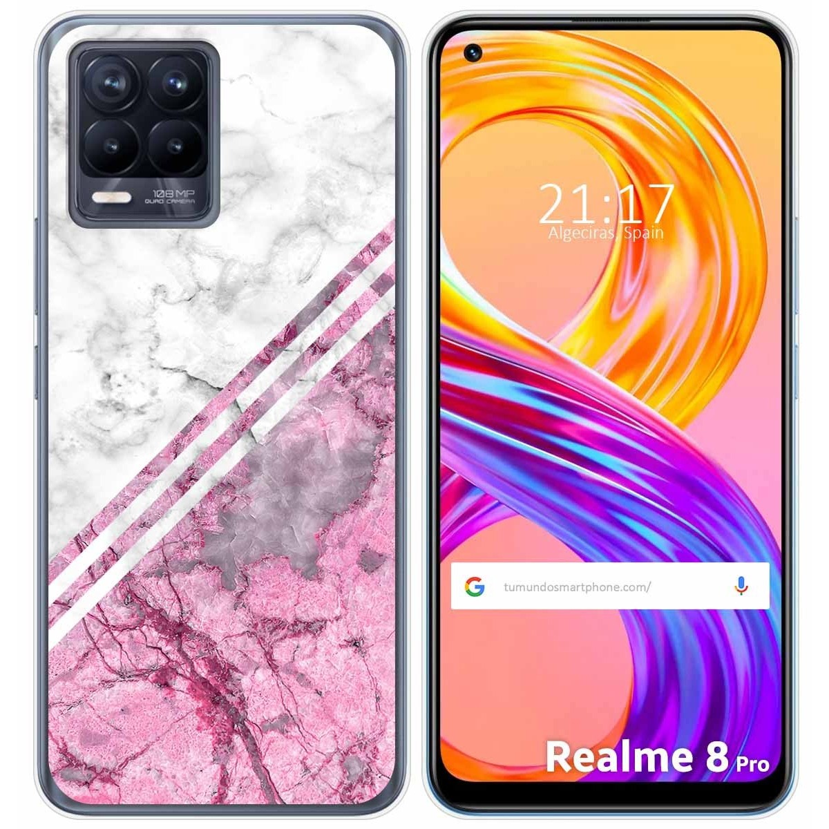 Funda Gel Tpu para Realme 8 4G / 8 Pro diseño Mármol 03 Dibujos