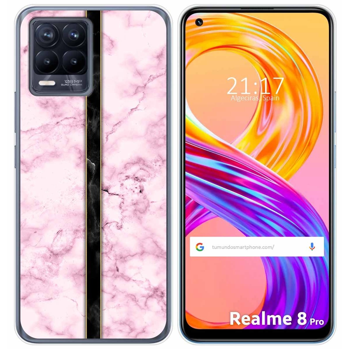Funda Gel Tpu para Realme 8 4G / 8 Pro diseño Mármol 04 Dibujos