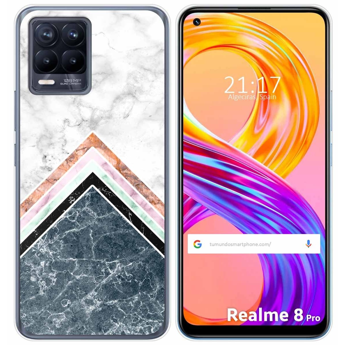 Funda Gel Tpu para Realme 8 4G / 8 Pro diseño Mármol 05 Dibujos
