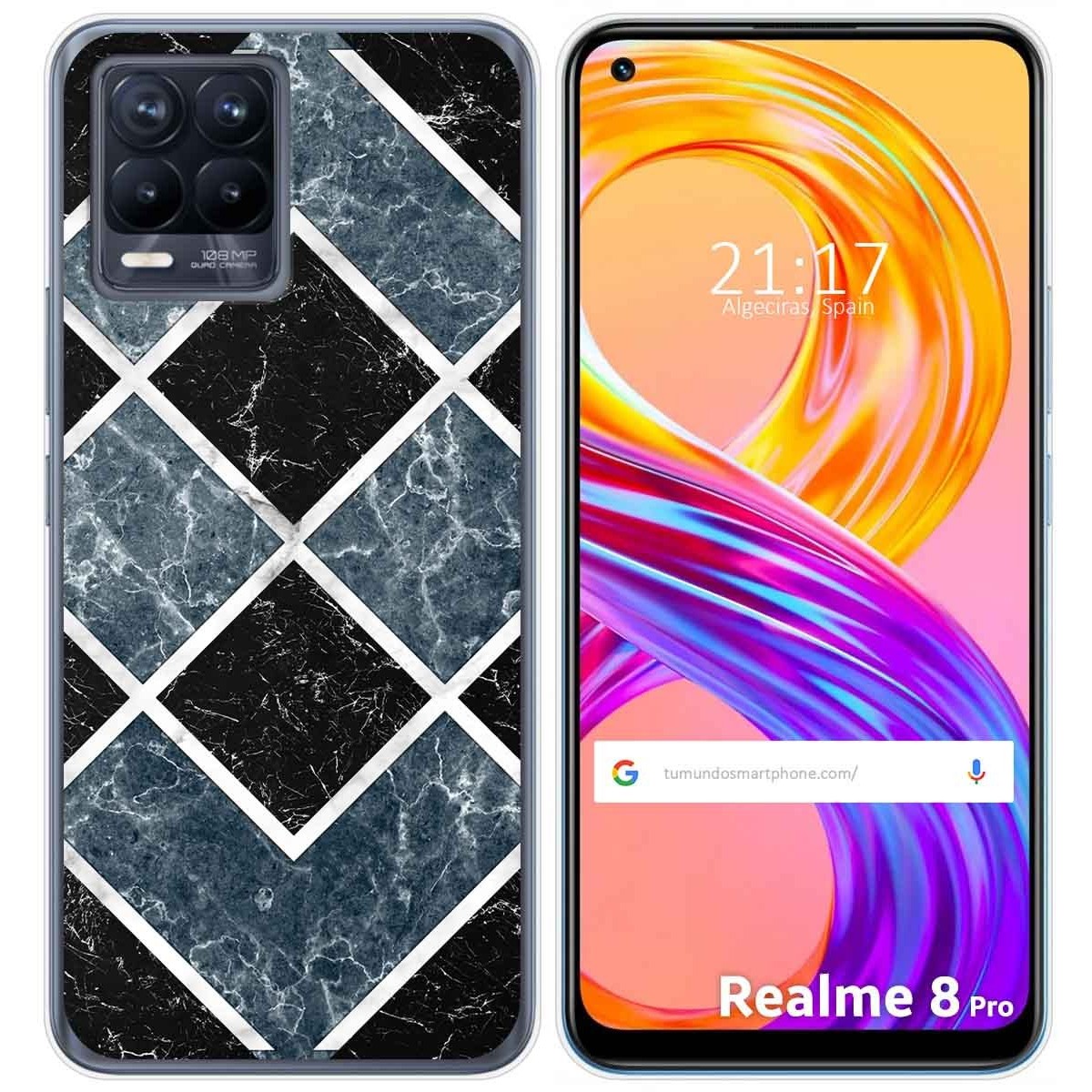 Funda Gel Tpu para Realme 8 4G / 8 Pro diseño Mármol 06 Dibujos
