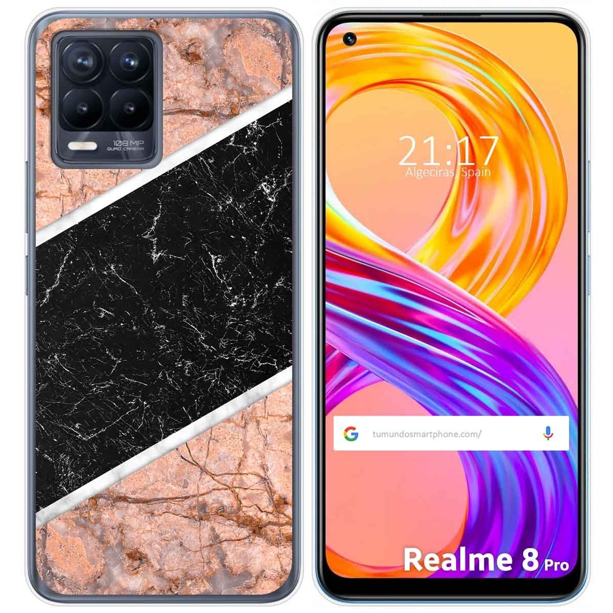 Funda Gel Tpu para Realme 8 4G / 8 Pro diseño Mármol 07 Dibujos