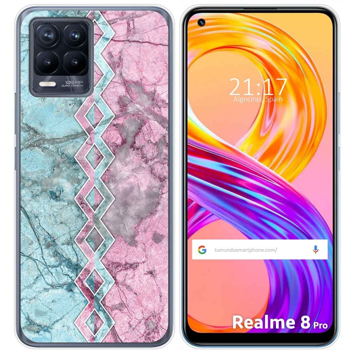 Funda Gel Tpu para Realme 8 4G / 8 Pro diseño Mármol 08 Dibujos