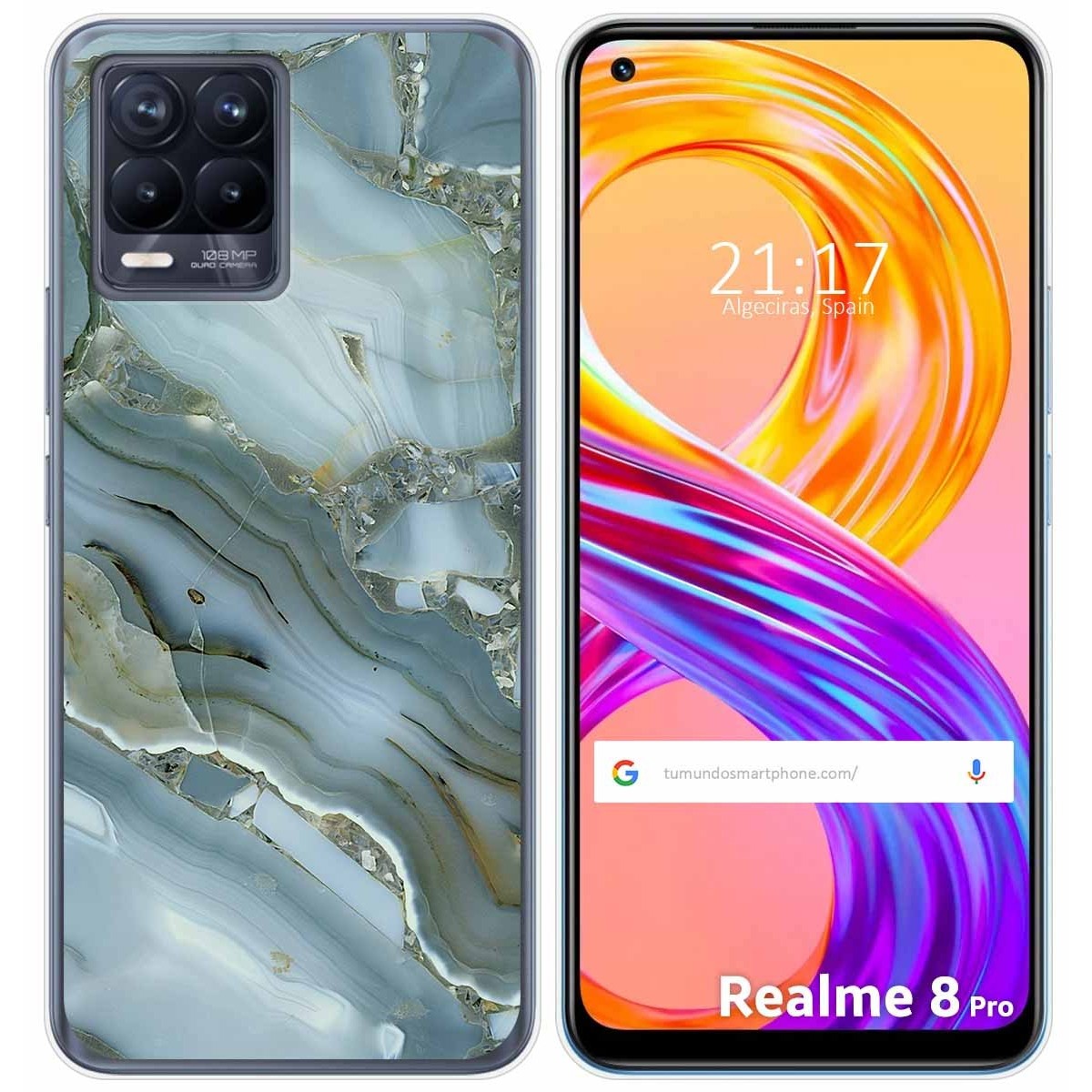 Funda Gel Tpu para Realme 8 4G / 8 Pro diseño Mármol 09 Dibujos