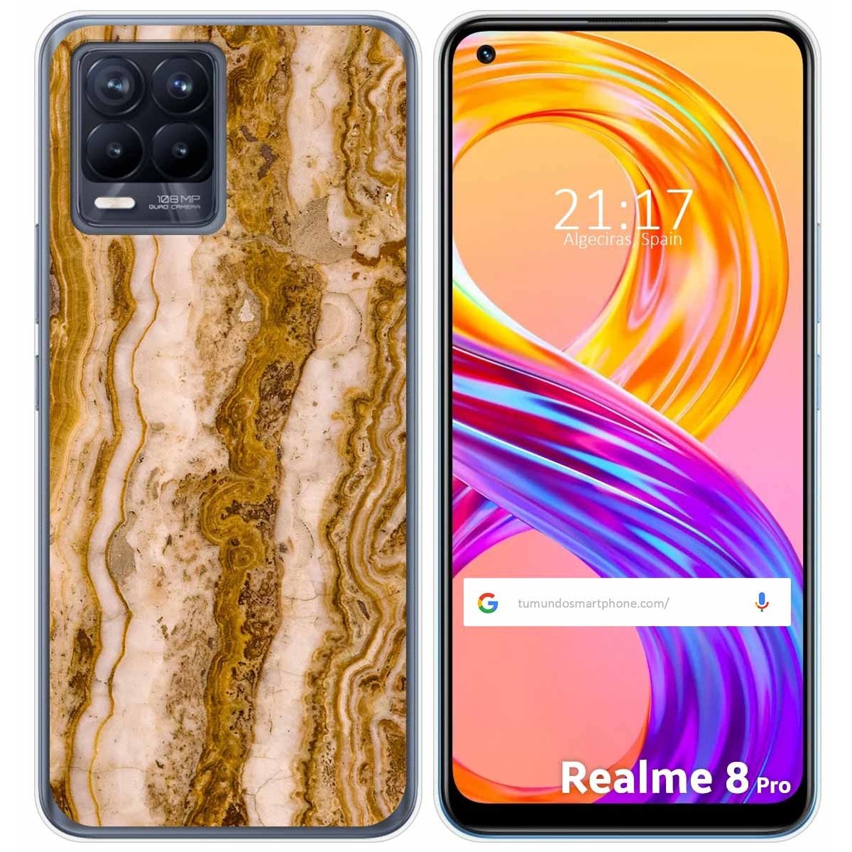 Funda Gel Tpu para Realme 8 4G / 8 Pro diseño Mármol 10 Dibujos