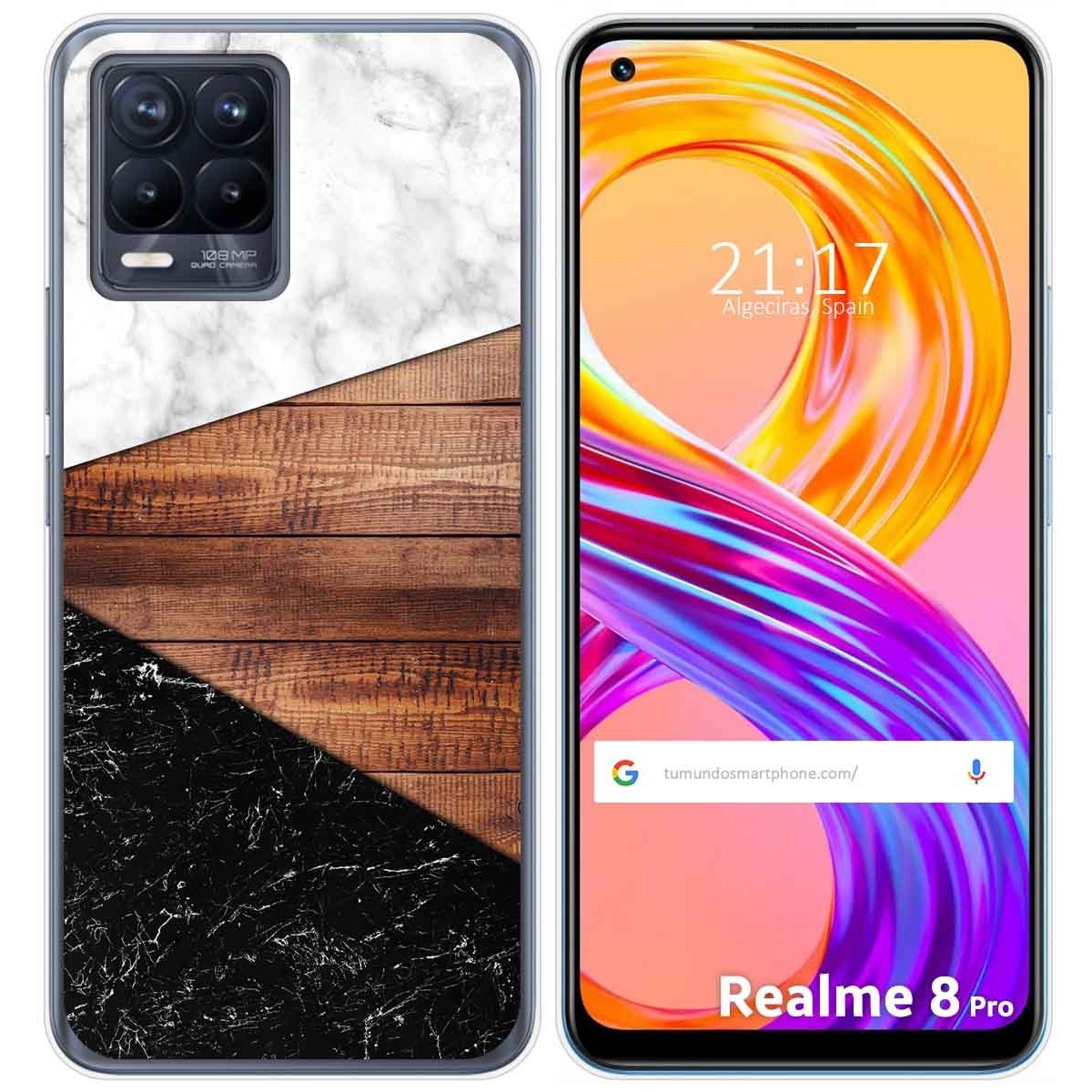 Funda Gel Tpu para Realme 8 4G / 8 Pro diseño Mármol 11 Dibujos