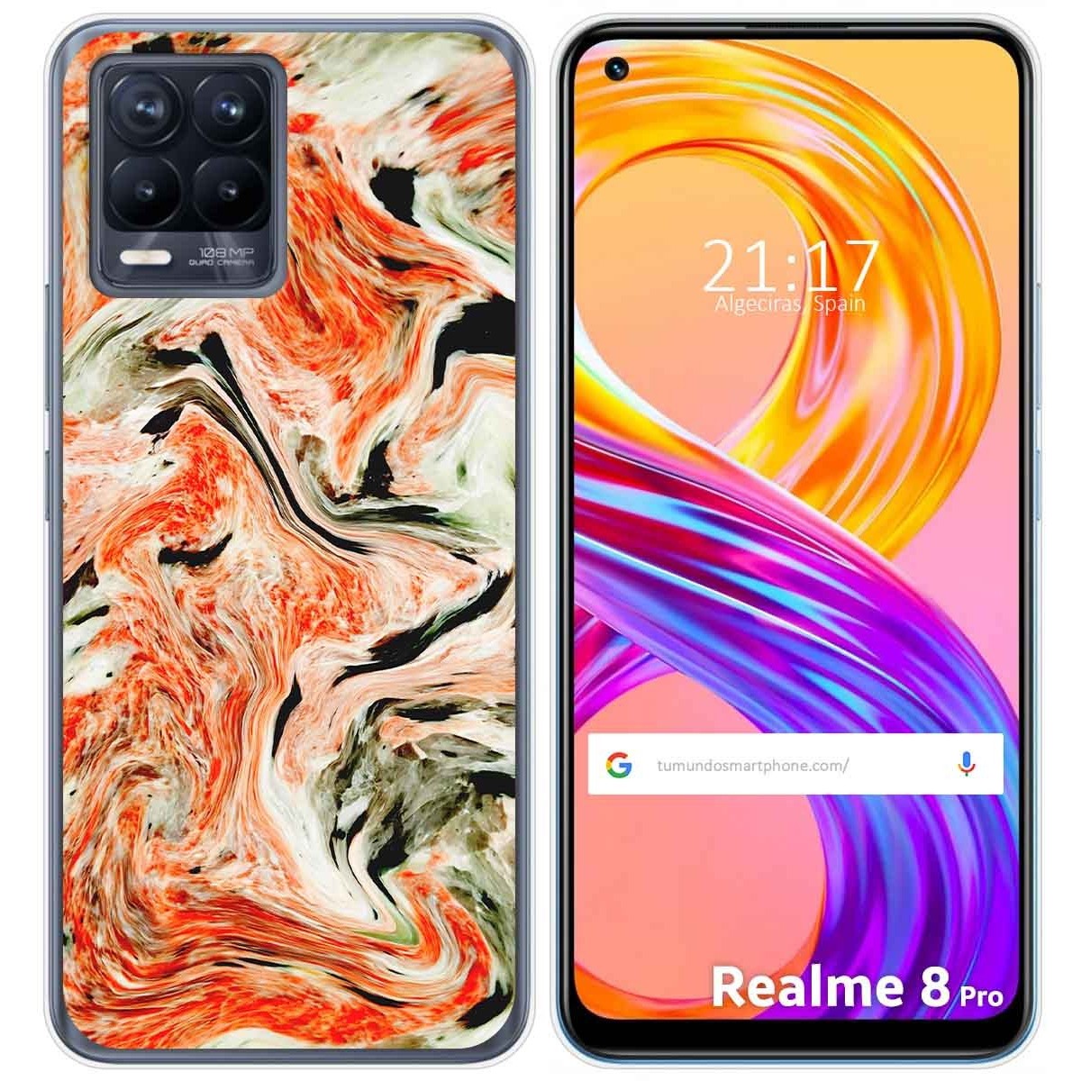 Funda Gel Tpu para Realme 8 4G / 8 Pro diseño Mármol 12 Dibujos