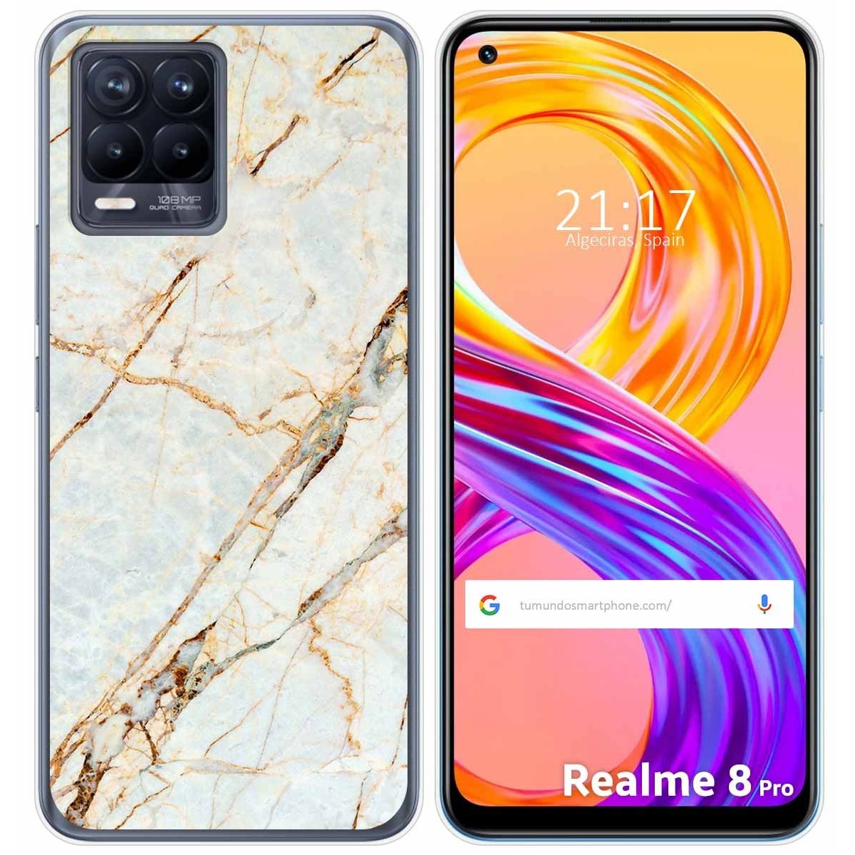 Funda Gel Tpu para Realme 8 4G / 8 Pro diseño Mármol 13 Dibujos