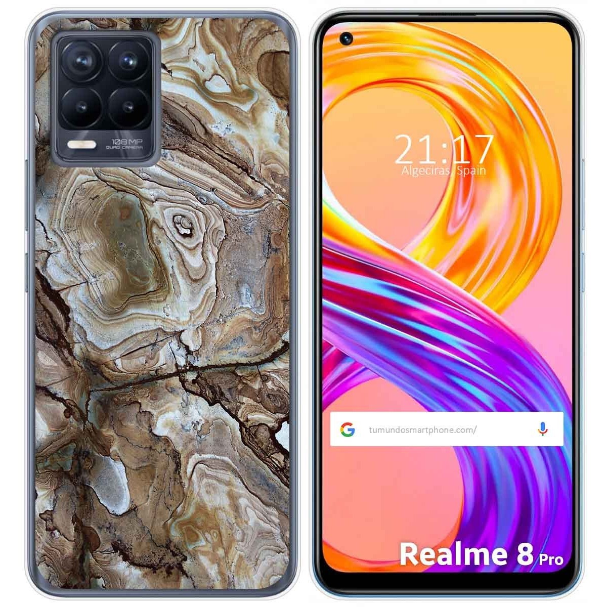 Funda Gel Tpu para Realme 8 4G / 8 Pro diseño Mármol 14 Dibujos