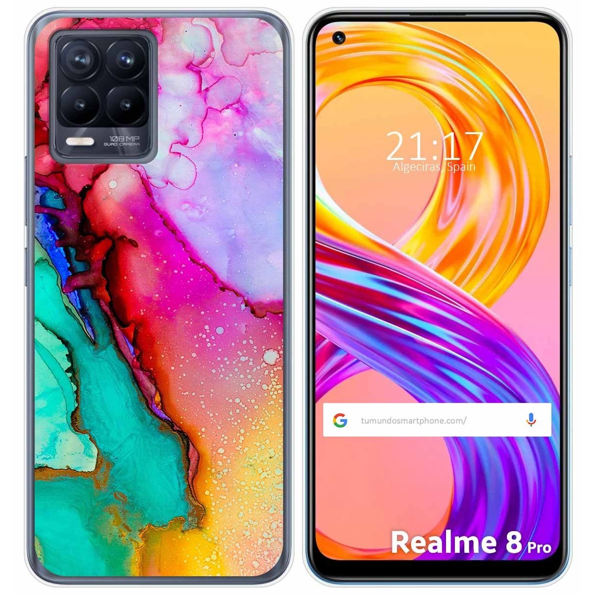 Funda Gel Tpu para Realme 8 4G / 8 Pro diseño Mármol 15 Dibujos
