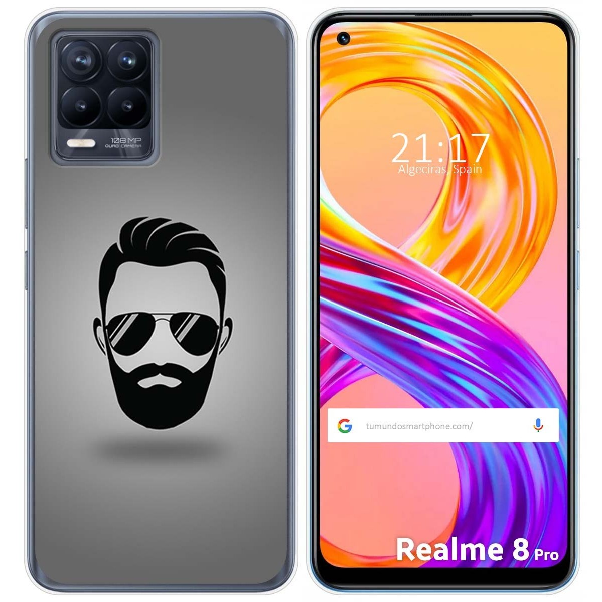 Funda Gel Tpu para Realme 8 4G / 8 Pro diseño Barba Dibujos
