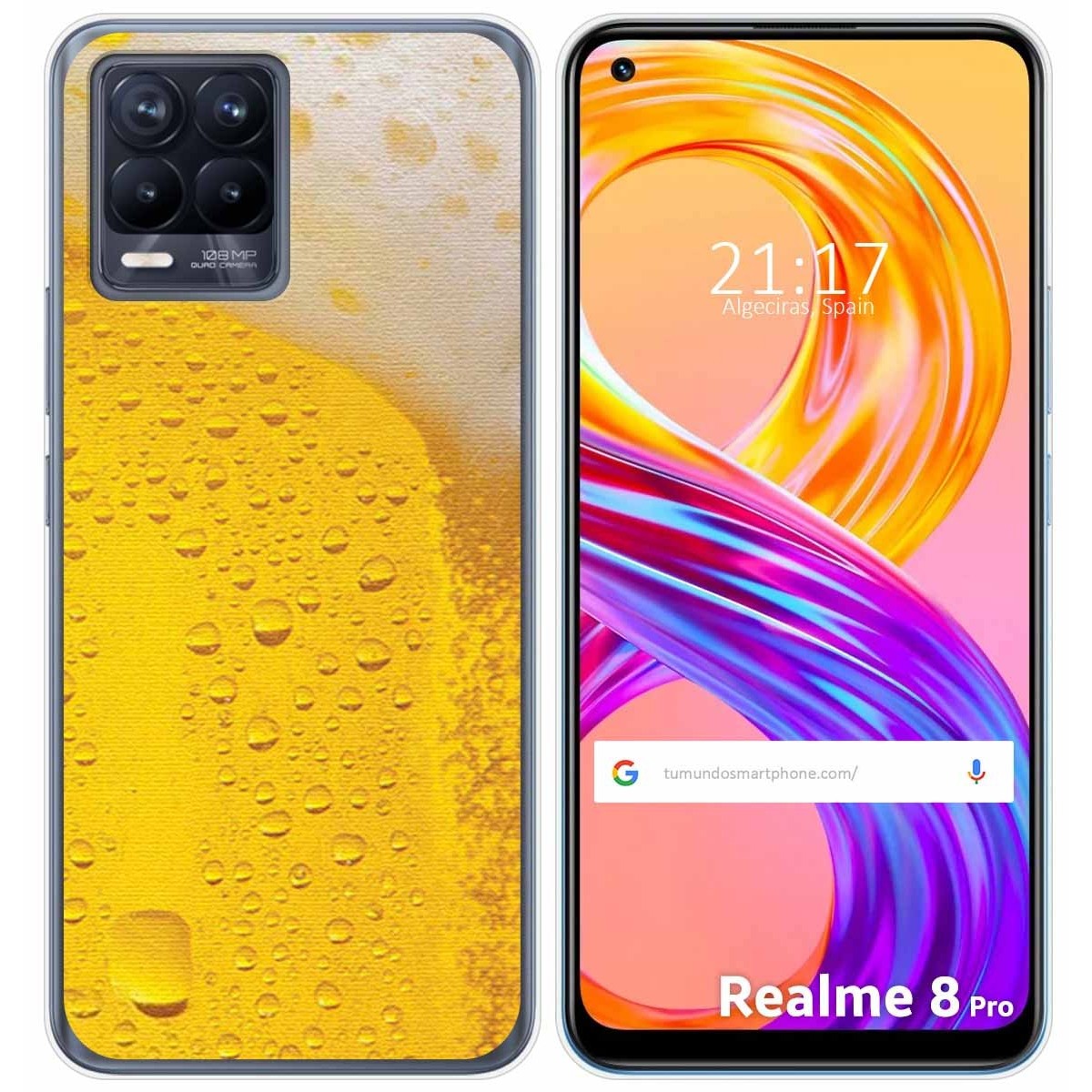 Funda Gel Tpu para Realme 8 4G / 8 Pro diseño Cerveza Dibujos