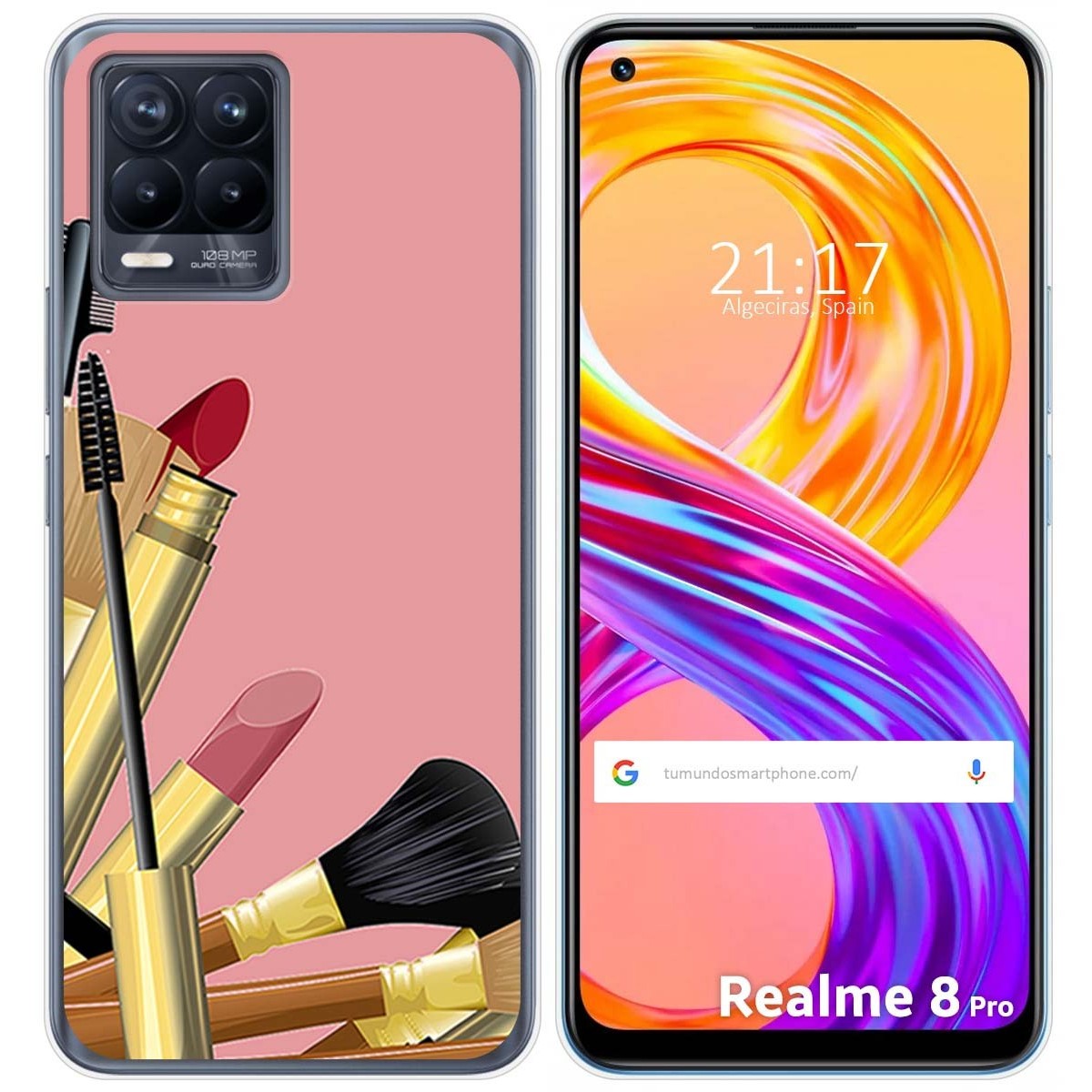 Funda Gel Tpu para Realme 8 4G / 8 Pro diseño Brochas Dibujos