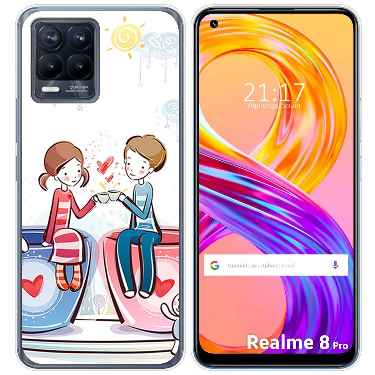 Funda Gel Tpu para Realme 8 4G / 8 Pro diseño Café Dibujos