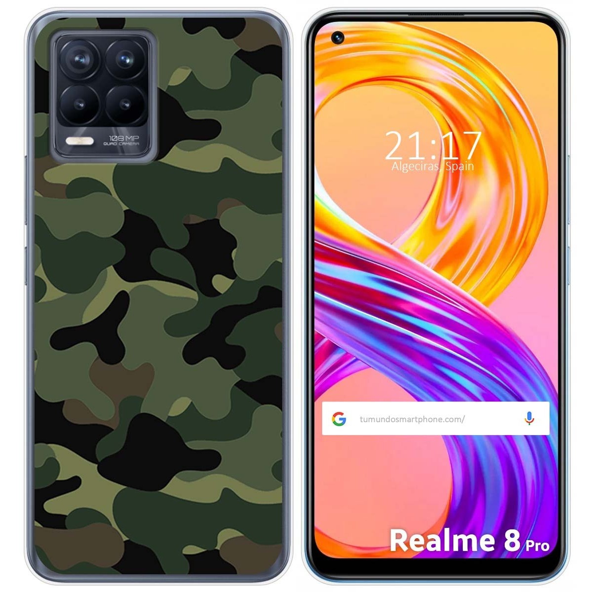 Funda Gel Tpu para Realme 8 4G / 8 Pro diseño Camuflaje Dibujos