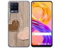 Funda Gel Tpu para Realme 8 4G / 8 Pro diseño Corazones Madera Dibujos