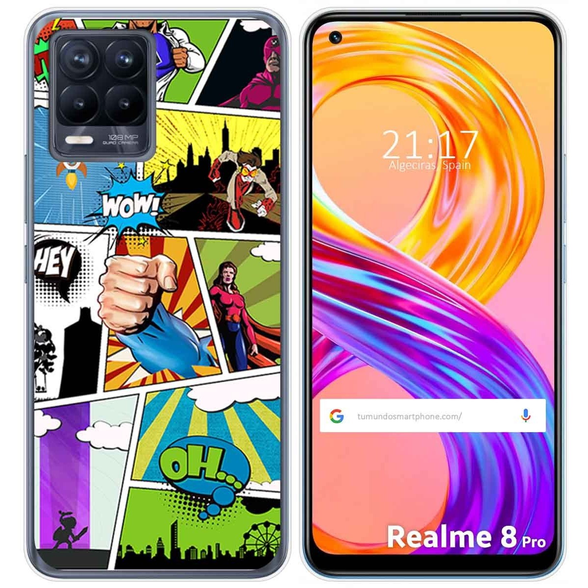 Funda Gel Tpu para Realme 8 4G / 8 Pro diseño Comic Dibujos
