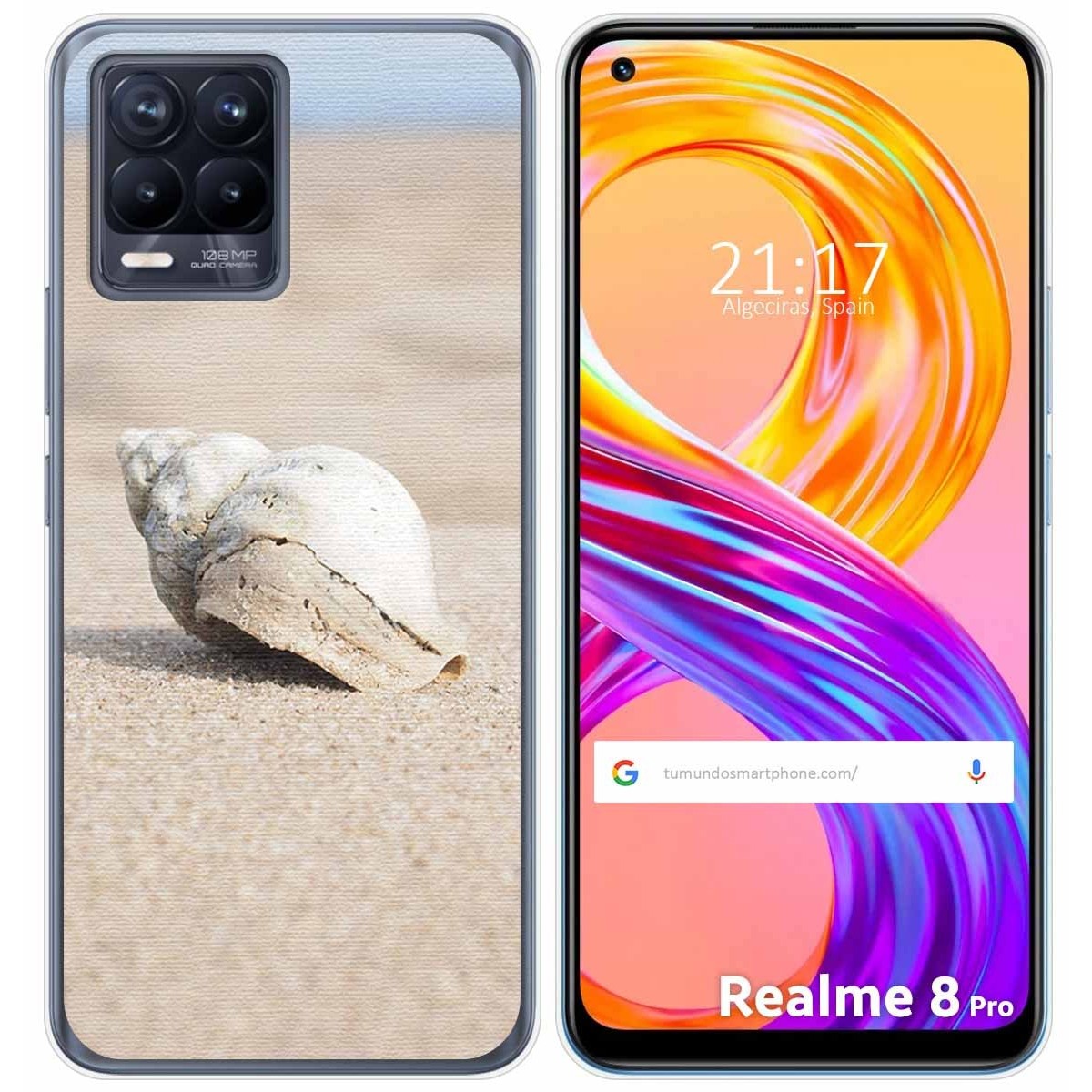 Funda Gel Tpu para Realme 8 4G / 8 Pro diseño Concha Dibujos