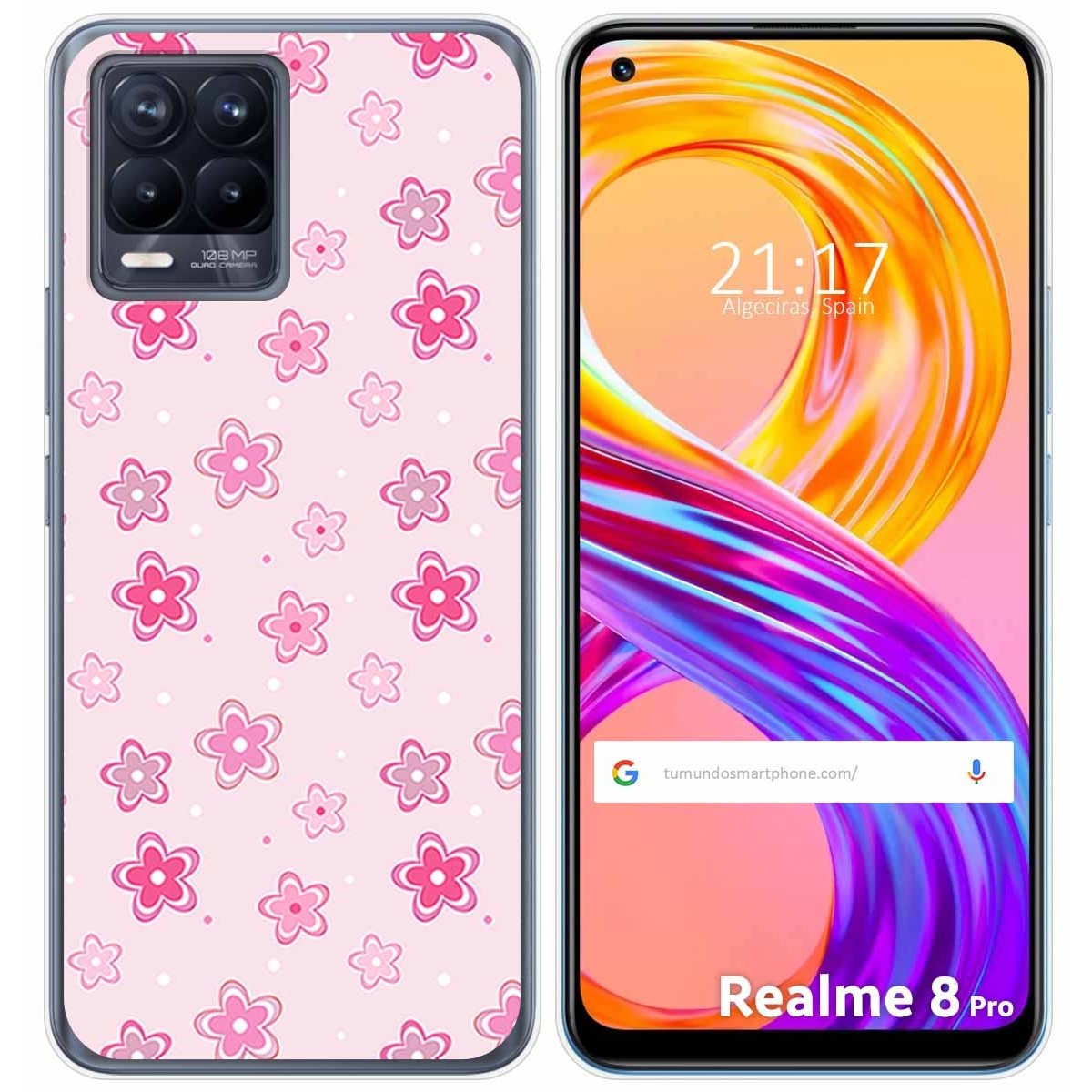Funda Gel Tpu para Realme 8 4G / 8 Pro diseño Flores Dibujos