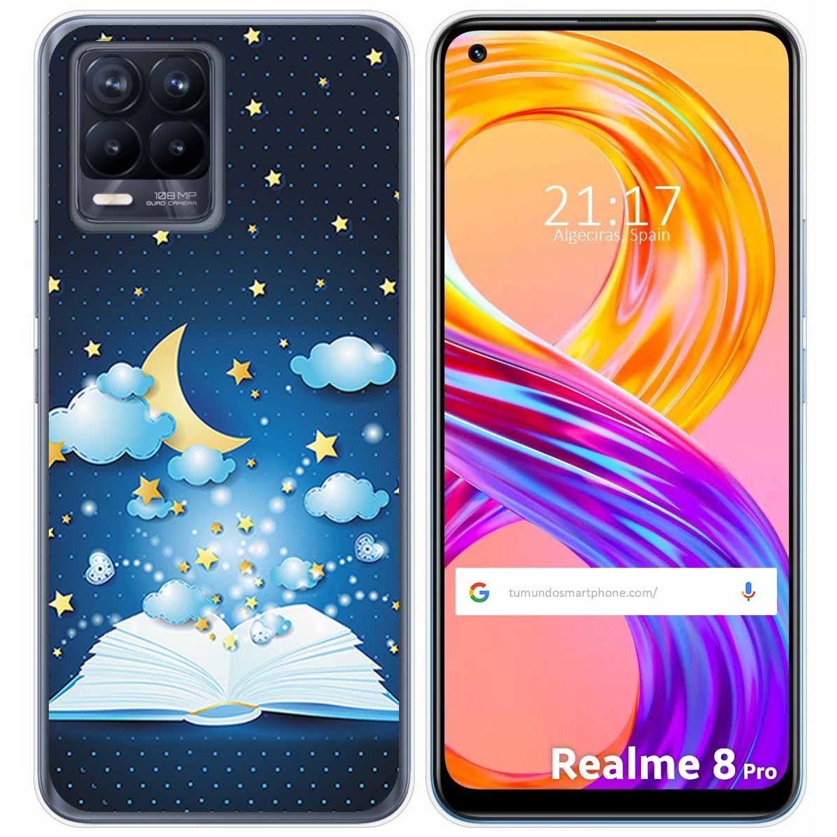 Funda Gel Tpu para Realme 8 4G / 8 Pro diseño Libro Cuentos Dibujos