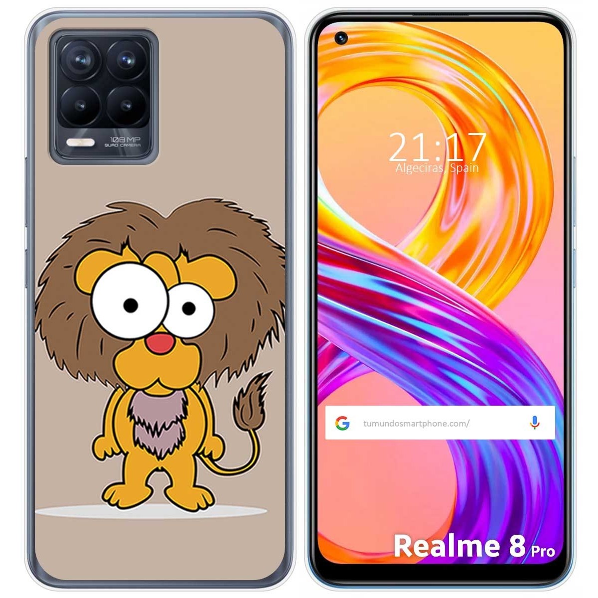 Funda Gel Tpu para Realme 8 4G / 8 Pro diseño Leon Dibujos