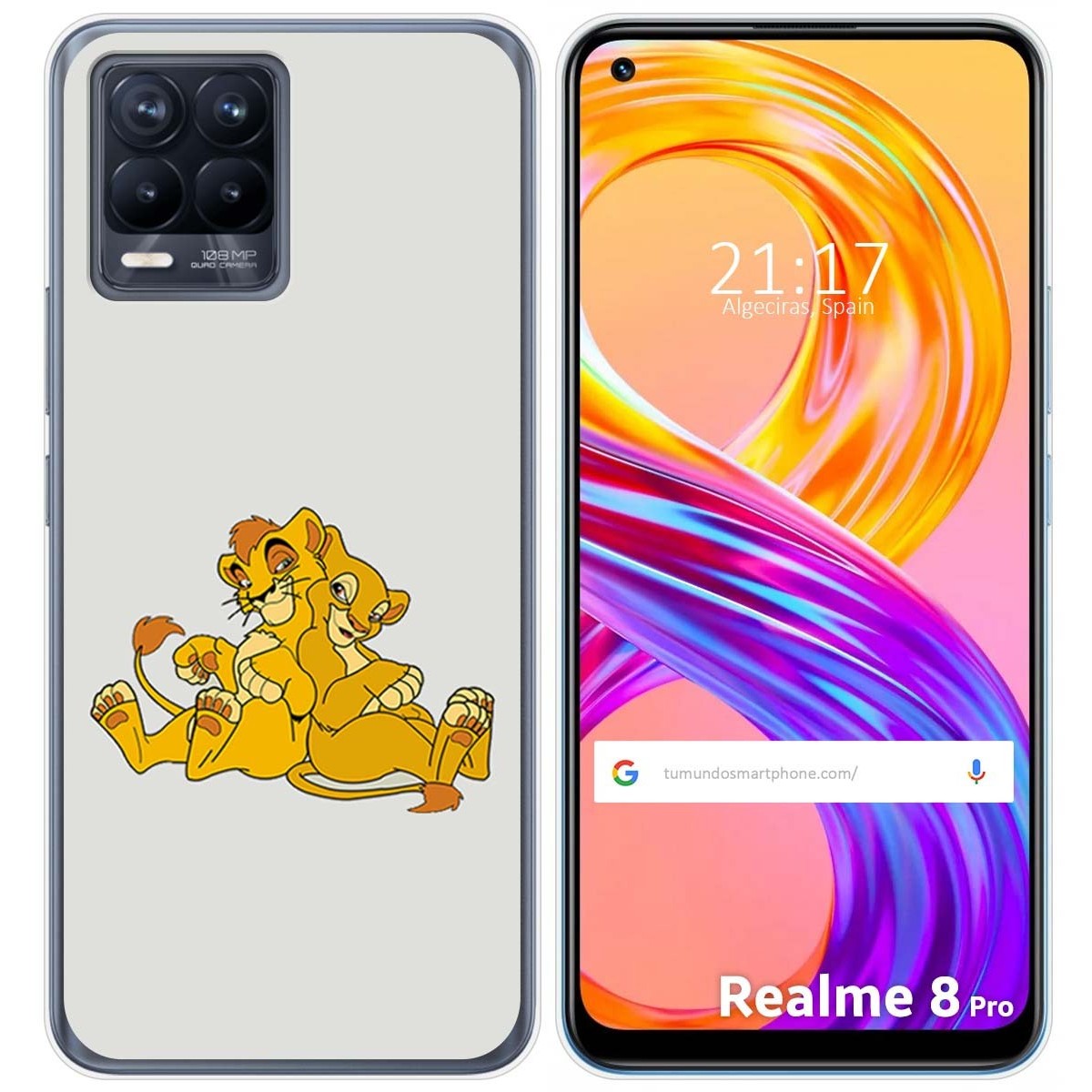Funda Gel Tpu para Realme 8 4G / 8 Pro diseño Leones Dibujos