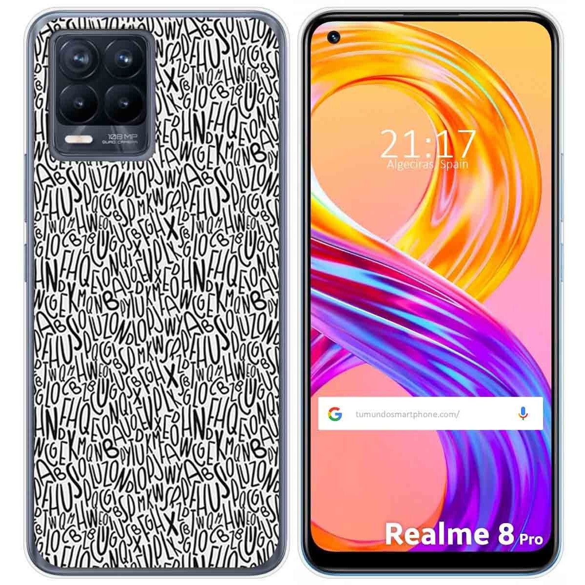 Funda Gel Tpu para Realme 8 4G / 8 Pro diseño Letras Dibujos