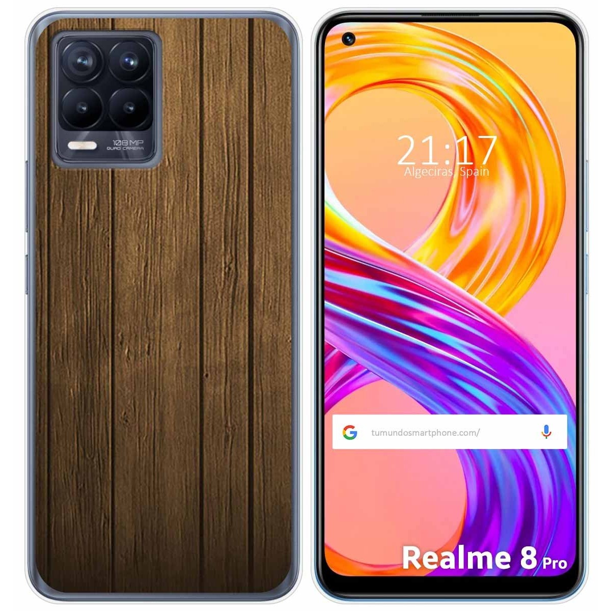 Funda Gel Tpu para Realme 8 4G / 8 Pro diseño Madera Dibujos