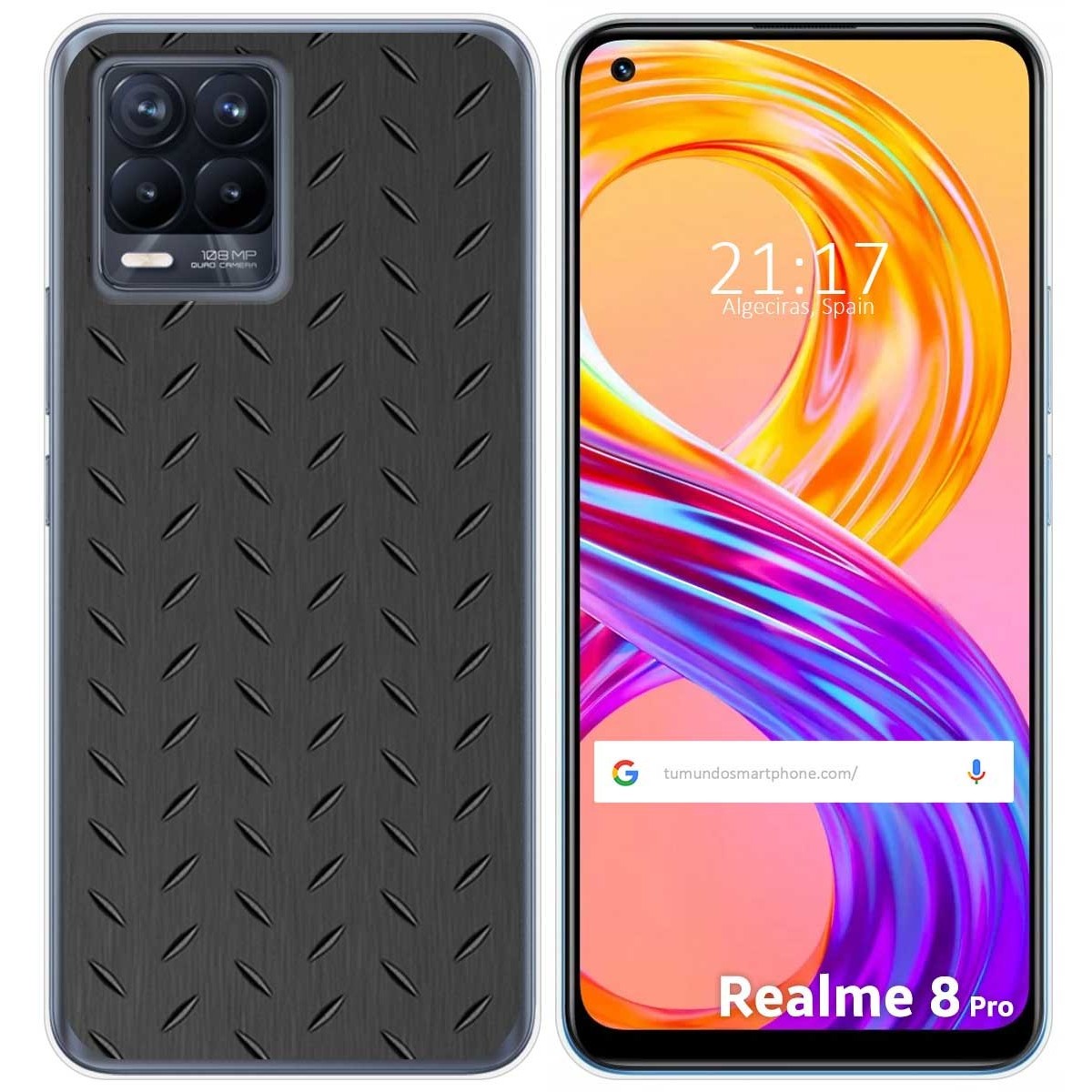 Funda Gel Tpu para Realme 8 4G / 8 Pro diseño Metal Dibujos