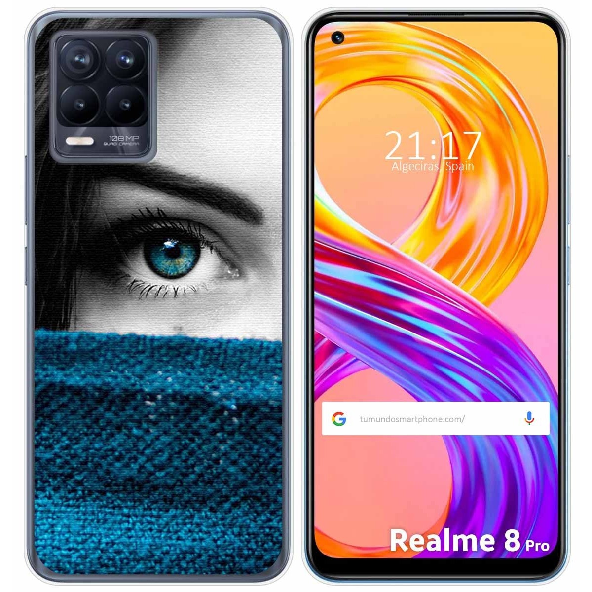 Funda Gel Tpu para Realme 8 4G / 8 Pro diseño Ojo Dibujos