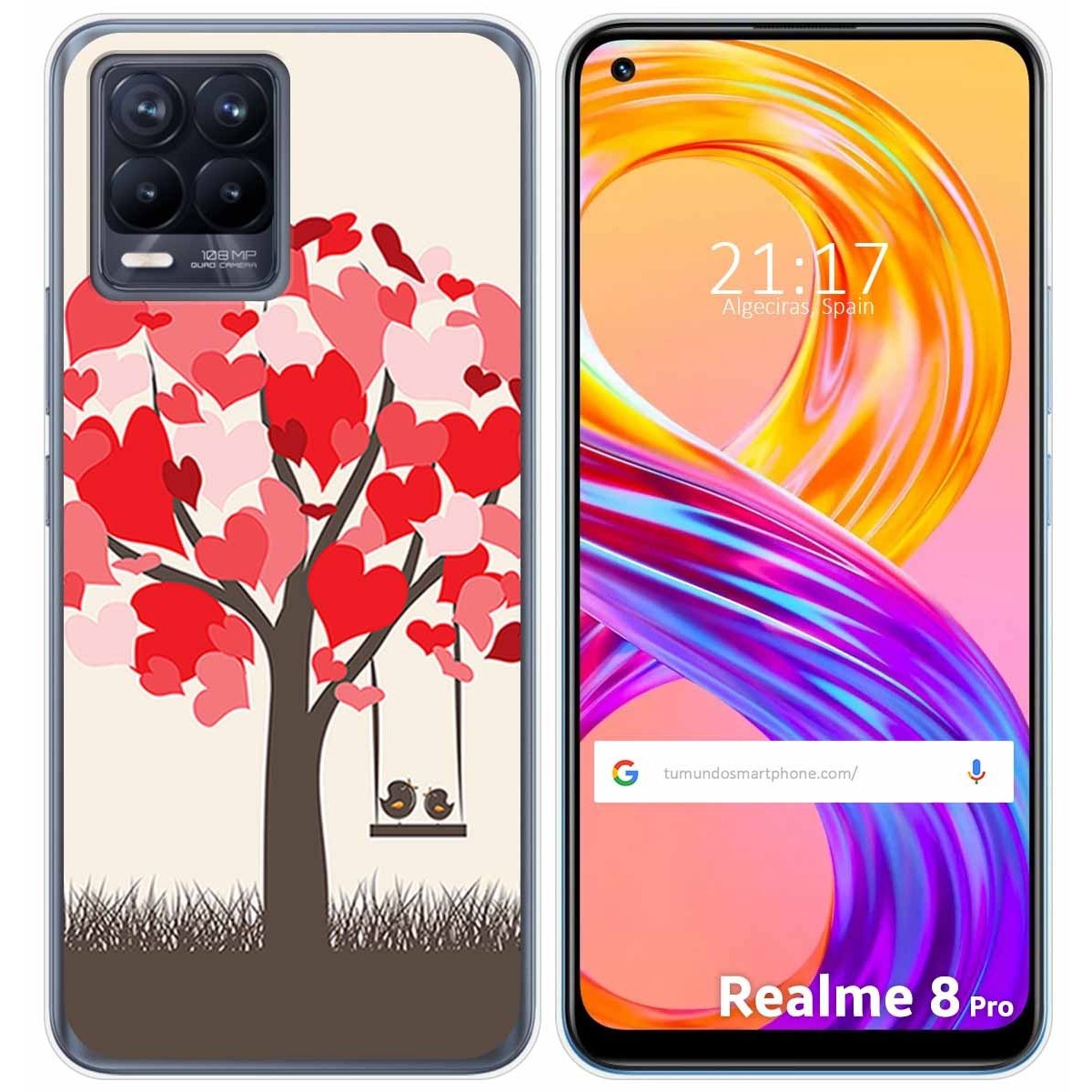 Funda Gel Tpu para Realme 8 4G / 8 Pro diseño Pajaritos Dibujos